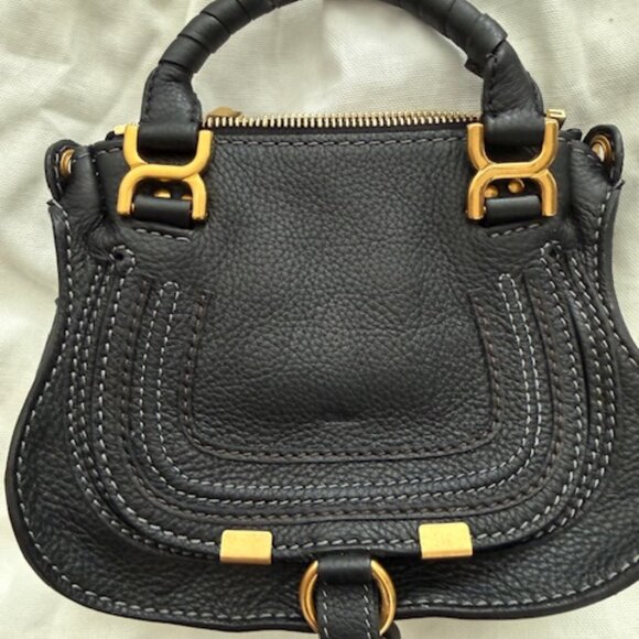Chloe Handbags - Chloe Black Mini Leather Satchel with Gold Hardware